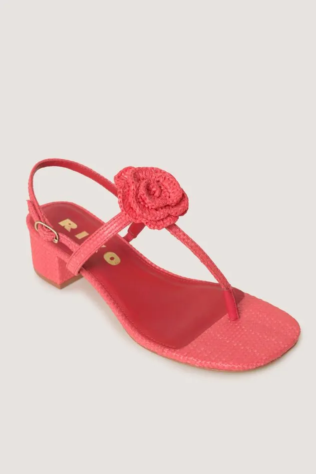 Rixo Shoes Women Kasey Raffia Sandals Red