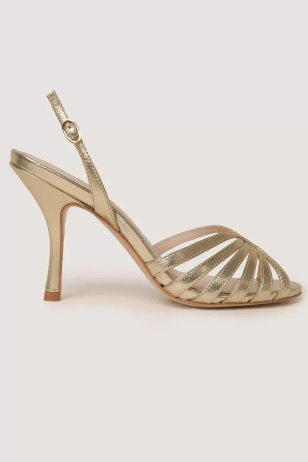 Rixo Shoes Women Mavi Leather Sandals Gold