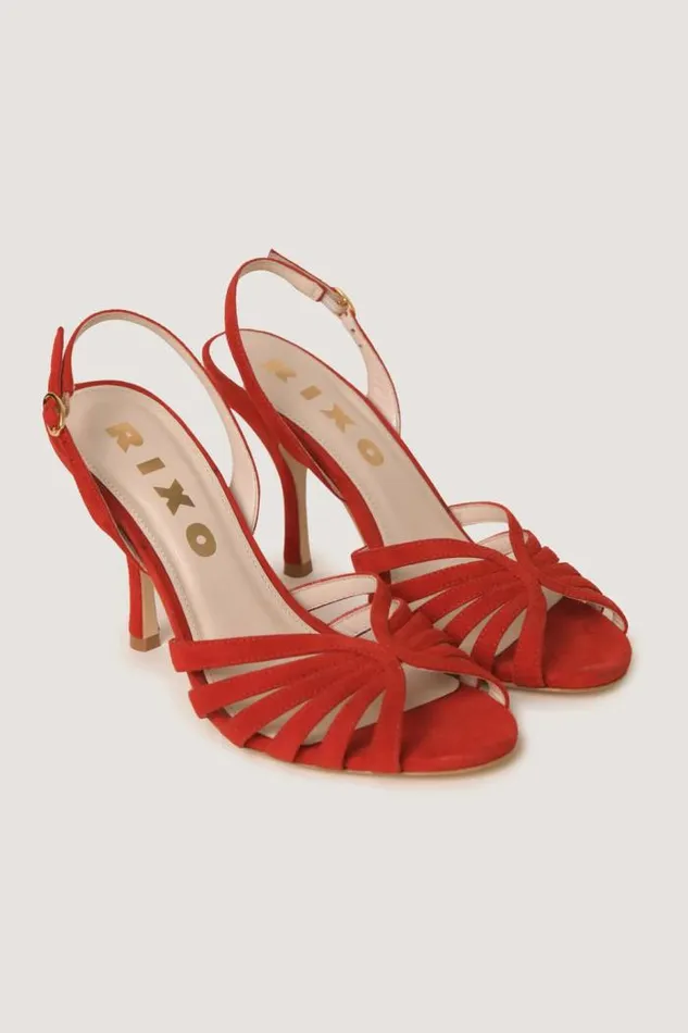 Rixo Shoes Women Mavi Suede Sandals Red