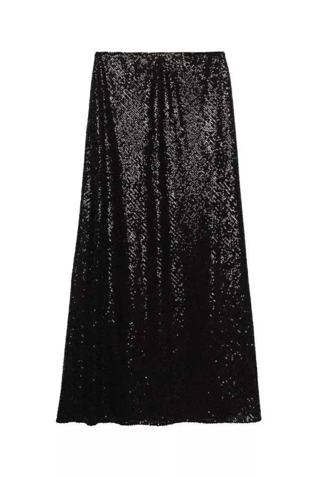 Rixo Skirts Women Ardith Midi Skirt Black Sequin