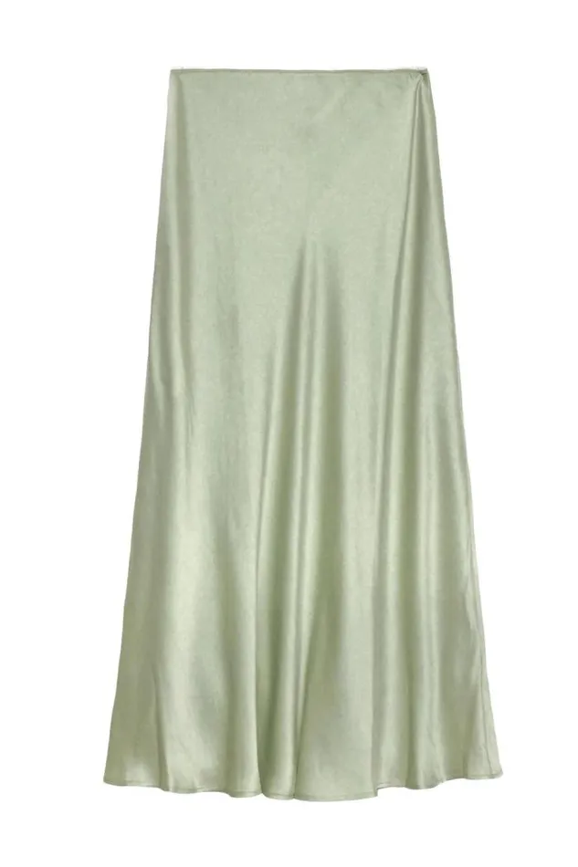 Rixo Skirts Women Ardith Silk Midi Skirt Pistachio
