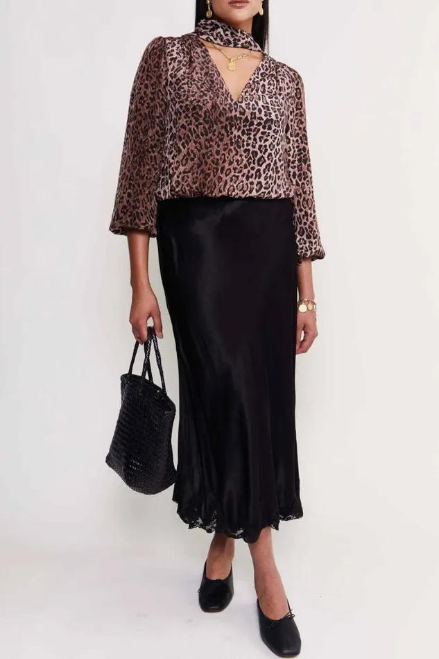 Rixo Skirts Women Crystal Midi Skirt Black