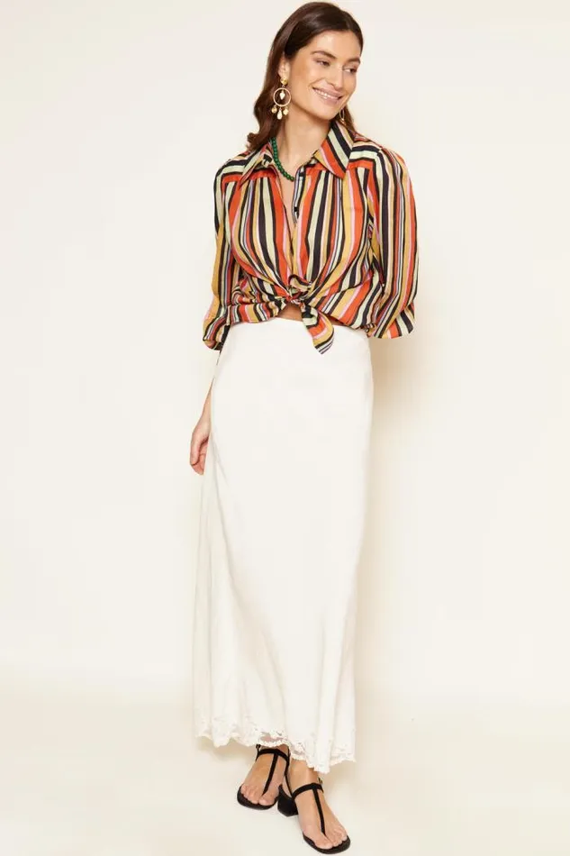 Rixo Skirts Women Crystal Midi Skirt Cream