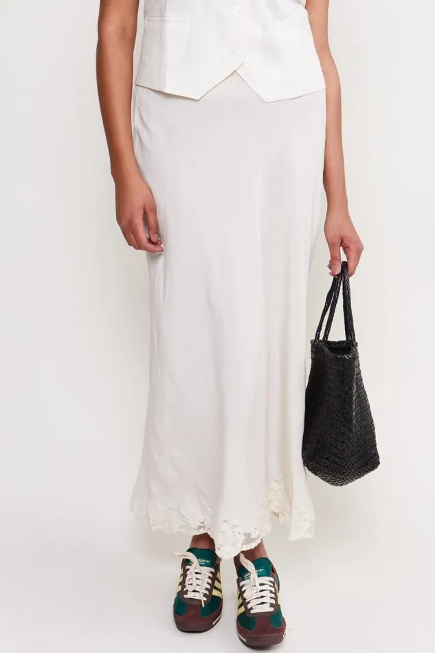 Rixo Skirts Women Crystal Midi Skirt Cream