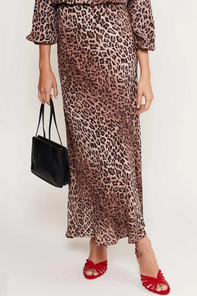 Rixo Skirts Women Kelly Leopard Midi Skirt Leopard