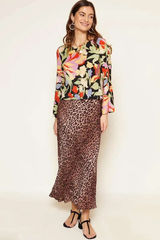 Rixo Skirts Women Kelly Leopard Midi Skirt Leopard