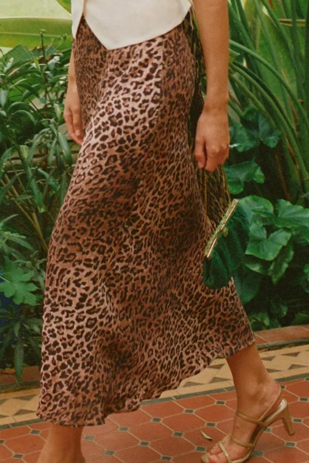 Rixo Skirts Women Kelly Leopard Midi Skirt Leopard
