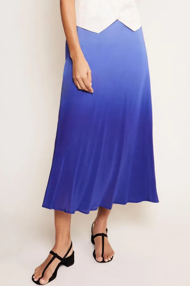 Rixo Skirts Women Kelly Silk Midi Skirt Ombre Blue