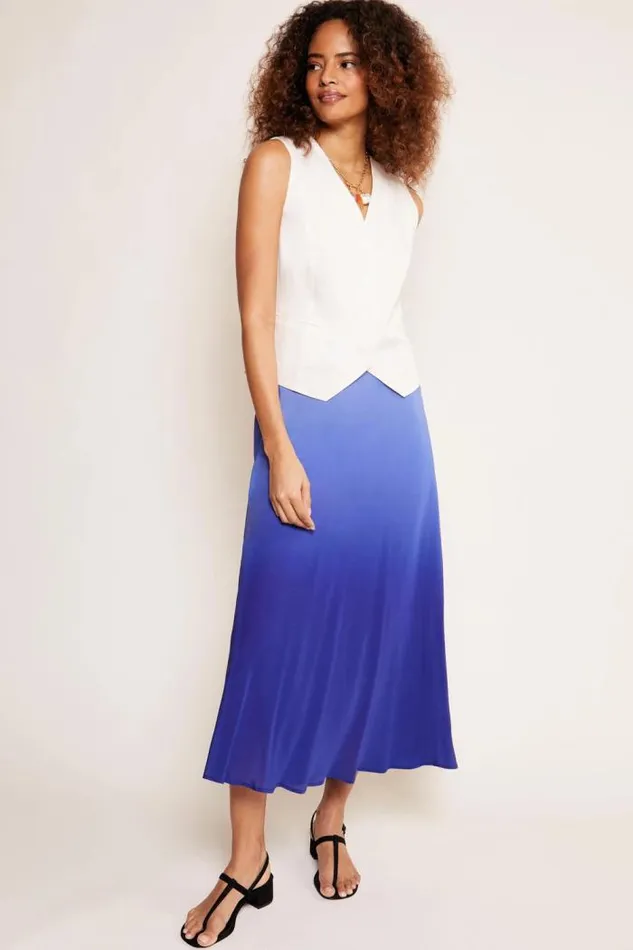 Rixo Skirts Women Kelly Silk Midi Skirt Ombre Blue