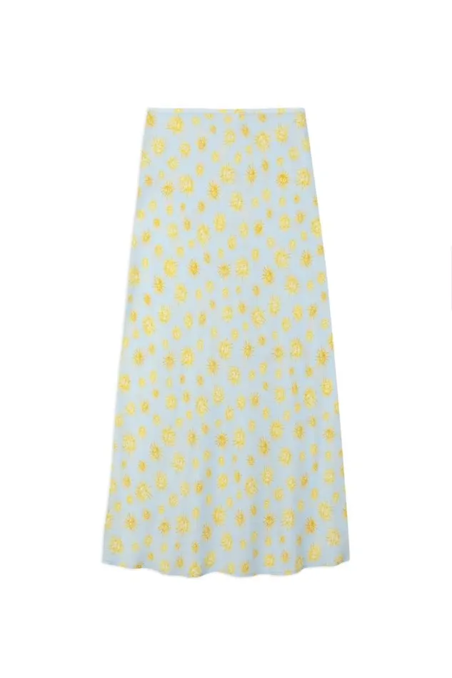 Rixo Skirts Women Kelly Silk Midi Skirt Sunshine Blue