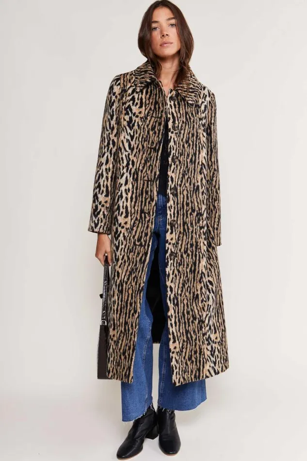 Rixo Staples Women Milly Leopard Coat Bohemia Leopard