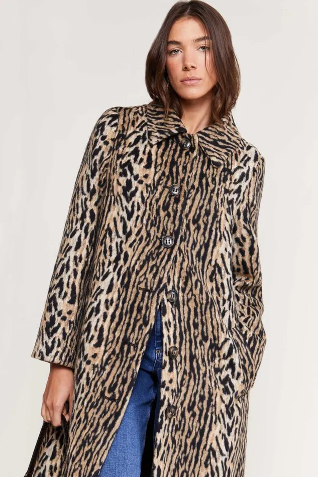 Rixo Staples Women Milly Leopard Coat Bohemia Leopard