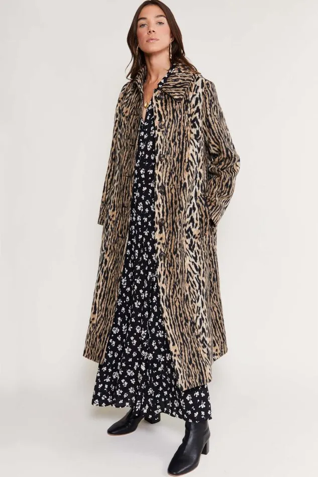 Rixo Staples Women Milly Leopard Coat Bohemia Leopard