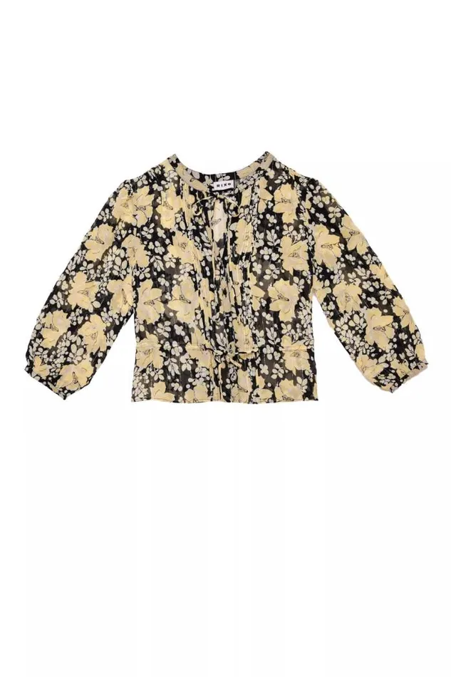 Rixo Tops Women Berry Blouse Umbrella Floral Black