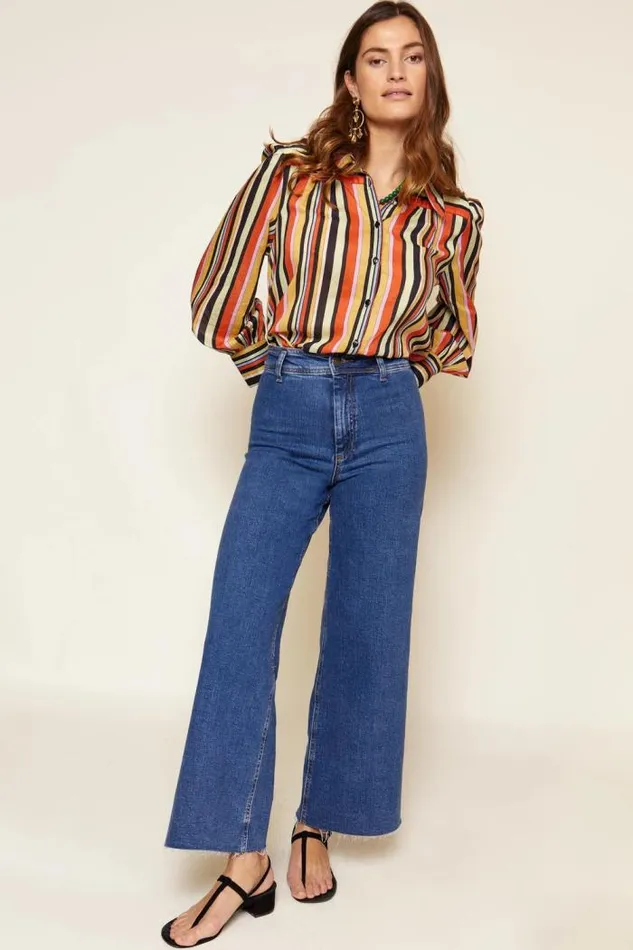 Rixo Tops Women Blake Cotton Shirt Sorento Stripe Multi