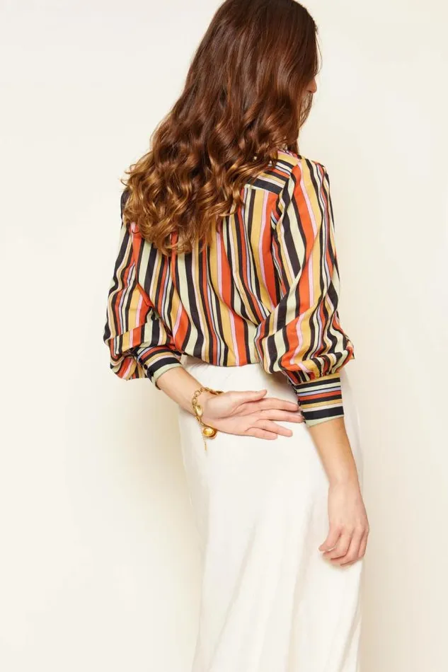 Rixo Tops Women Blake Cotton Shirt Sorento Stripe Multi