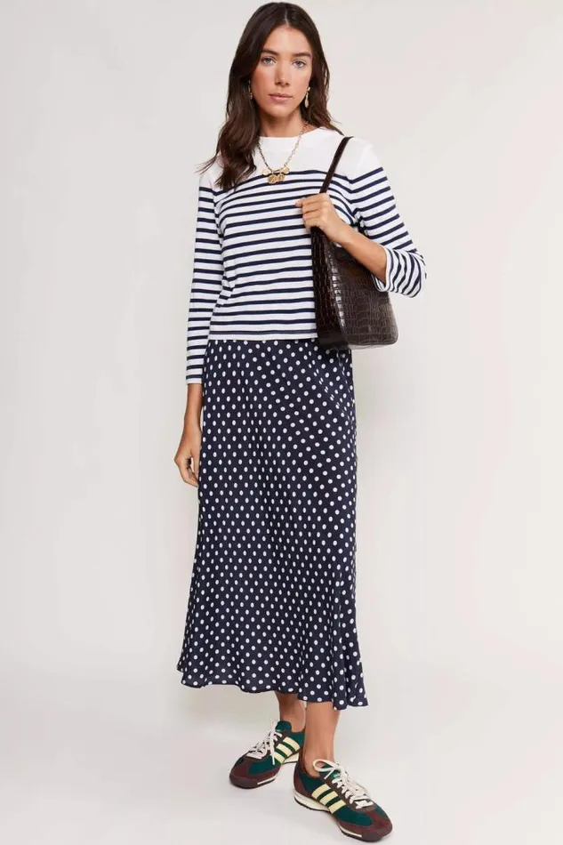 Rixo Tops Women Francesco Jersey Top Nautical Stripe Cream