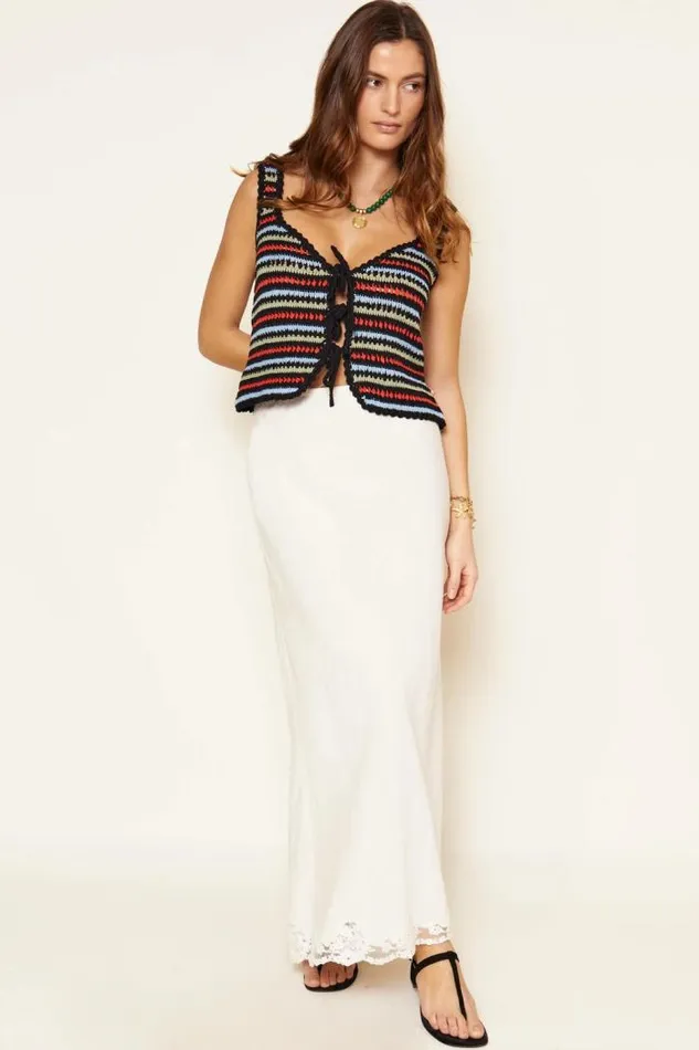 Rixo Tops Women Lia Crocheted Top Byron Stripe Multi