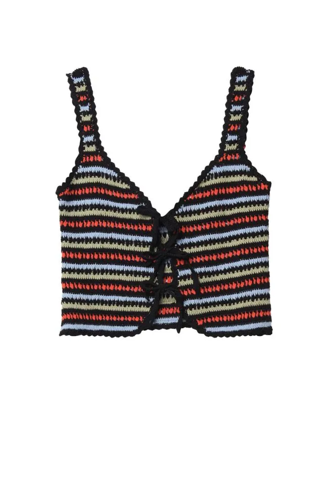 Rixo Tops Women Lia Crocheted Top Byron Stripe Multi