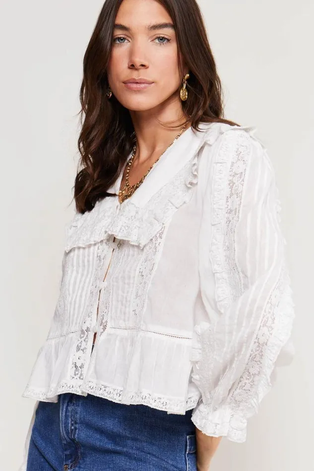Rixo Tops Women Maribelle Ivory