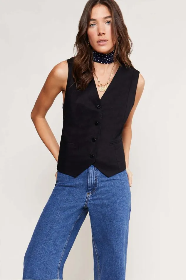 Rixo Tops Women Norah Waistcoat Black
