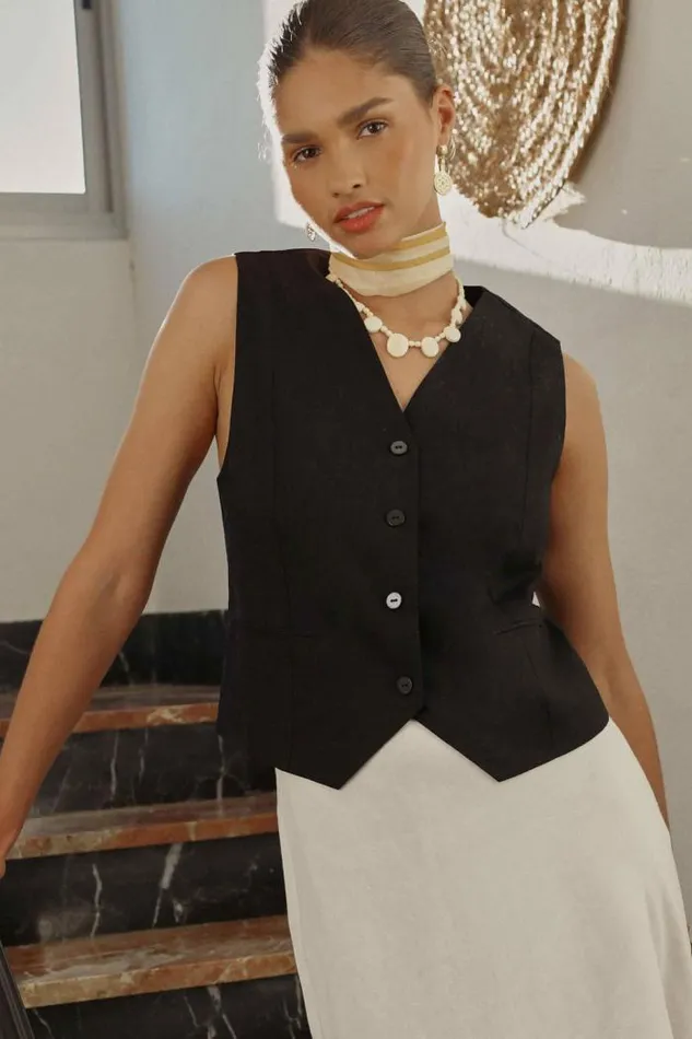 Rixo Tops Women Norah Waistcoat Black