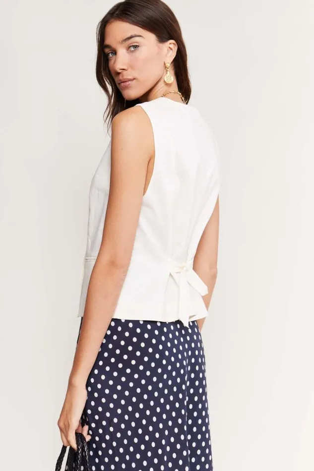Rixo Tops Women Norah Waistcoat Cream