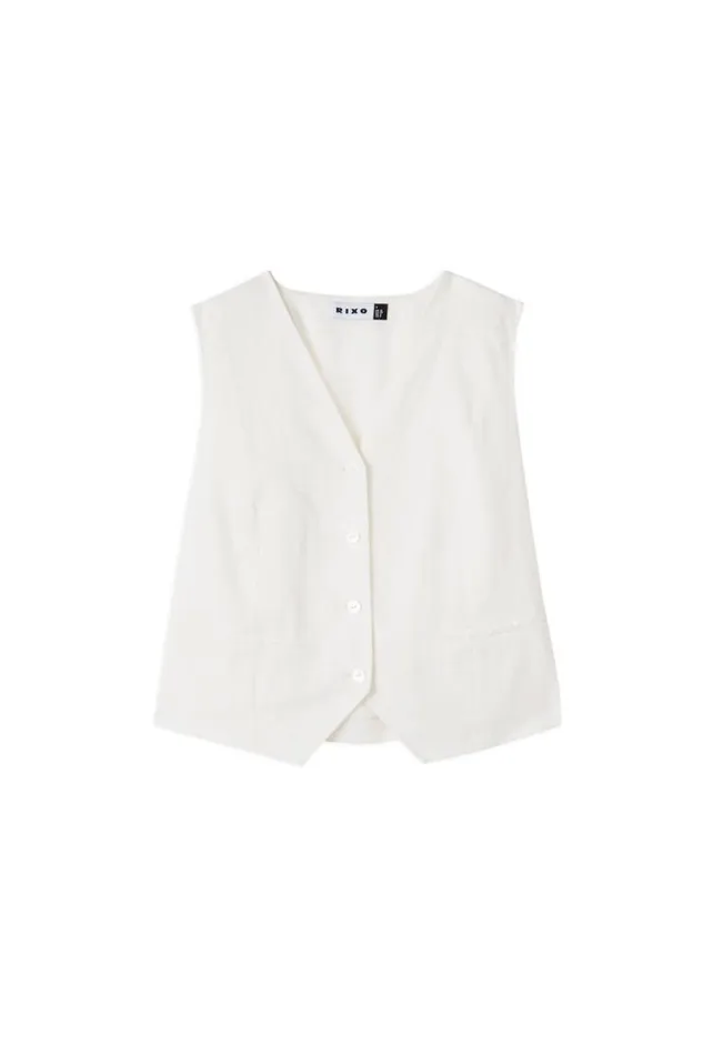 Rixo Tops Women Norah Waistcoat Cream