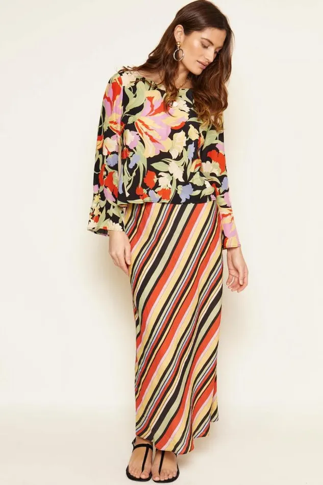 Rixo Tops Women Verona Silk Top Cece Floral Black