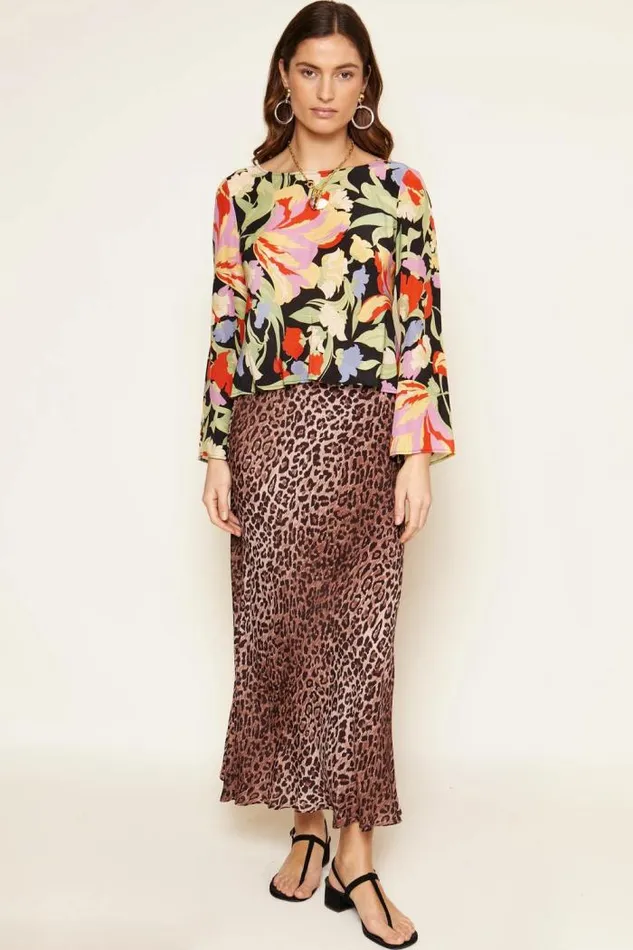 Rixo Tops Women Verona Silk Top Cece Floral Black
