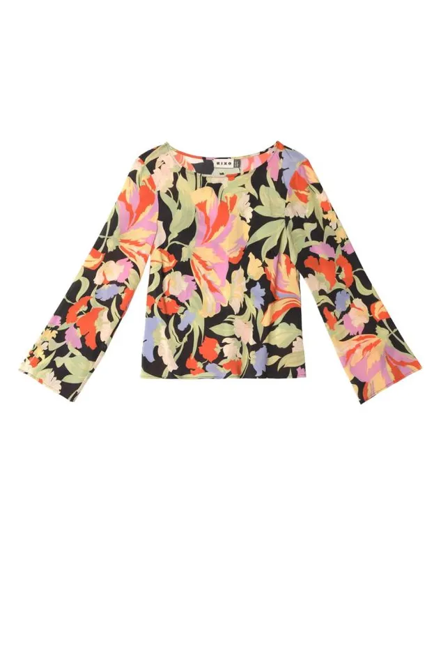 Rixo Tops Women Verona Silk Top Cece Floral Black