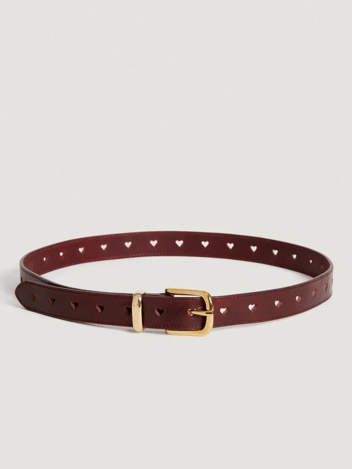 Rouje Belts Women Coeur Belt Cuir Bordeaux