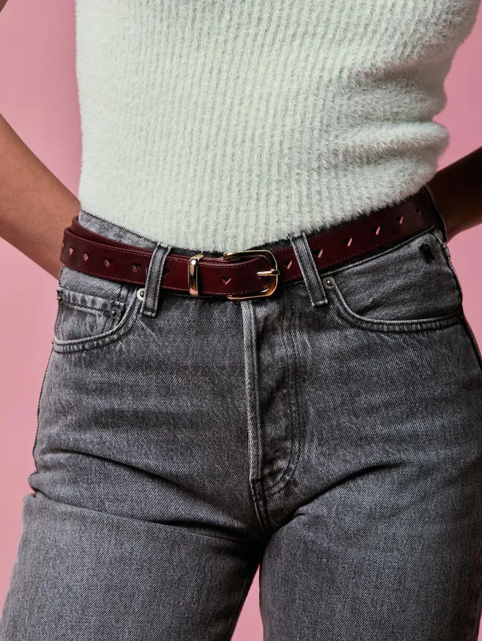 Rouje Belts Women Coeur Belt Cuir Bordeaux