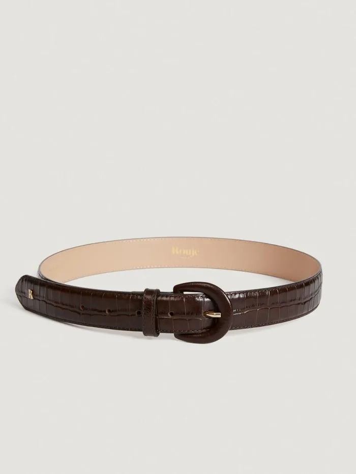Rouje Belts Women Cooper Belt Croco Chocolat