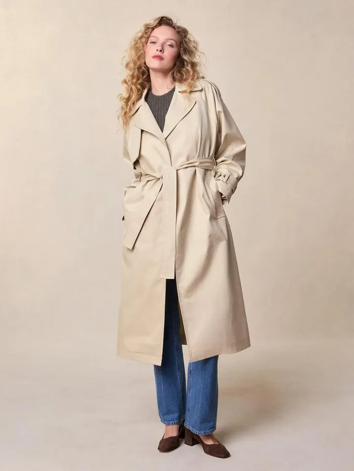 Rouje Coats and Jackets Women Gwenaelle Trench Coat Gabardine Ficelle