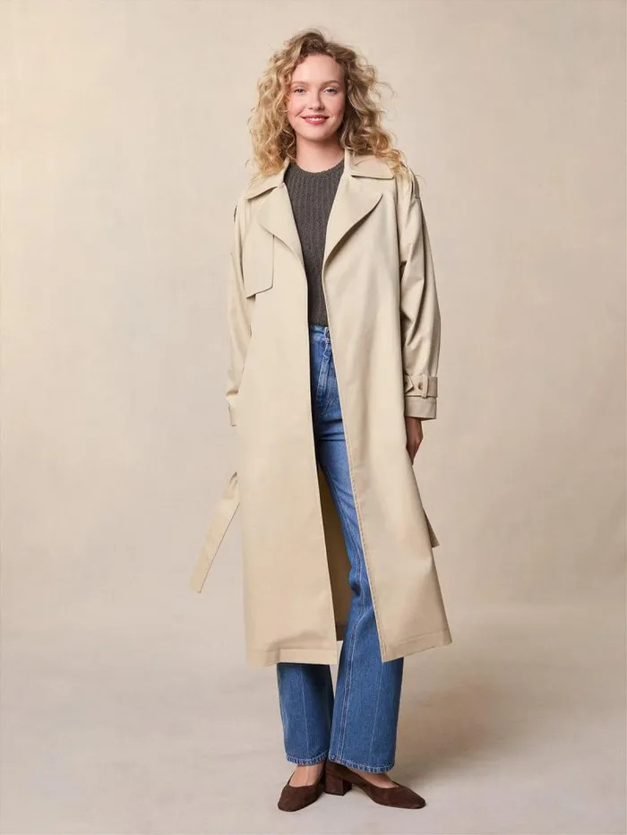 Rouje Coats and Jackets Women Gwenaelle Trench Coat Gabardine Ficelle