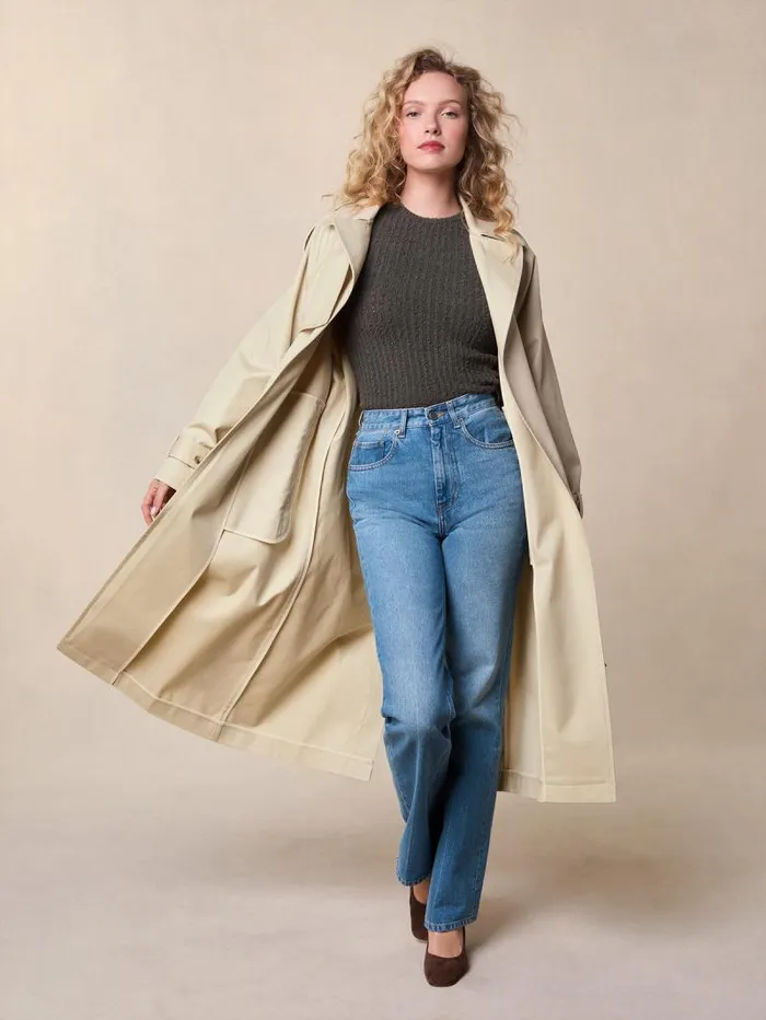 Rouje Coats and Jackets Women Gwenaelle Trench Coat Gabardine Ficelle