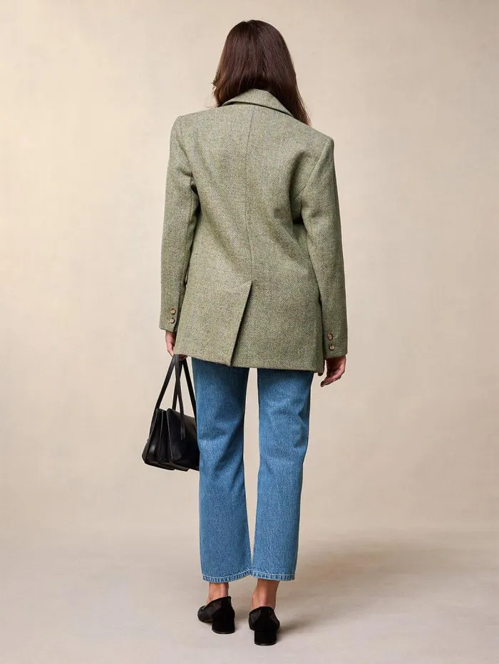 Rouje Coats and Jackets Women Jacques Jacket Chevron Carreaux Menthe