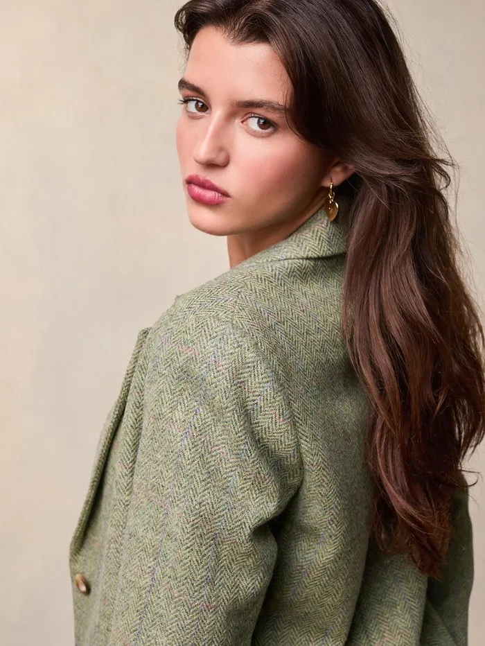 Rouje Coats and Jackets Women Jacques Jacket Chevron Carreaux Menthe
