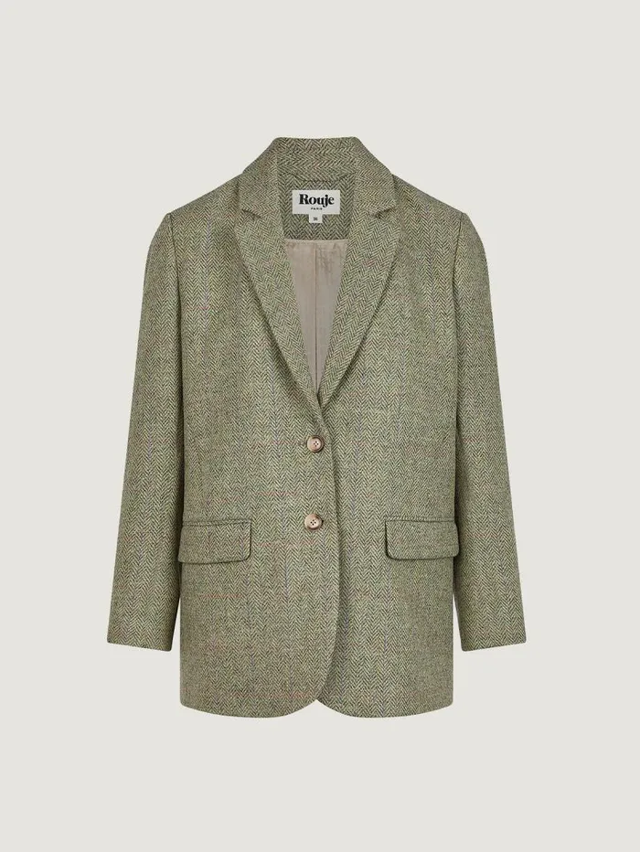 Rouje Coats and Jackets Women Jacques Jacket Chevron Carreaux Menthe