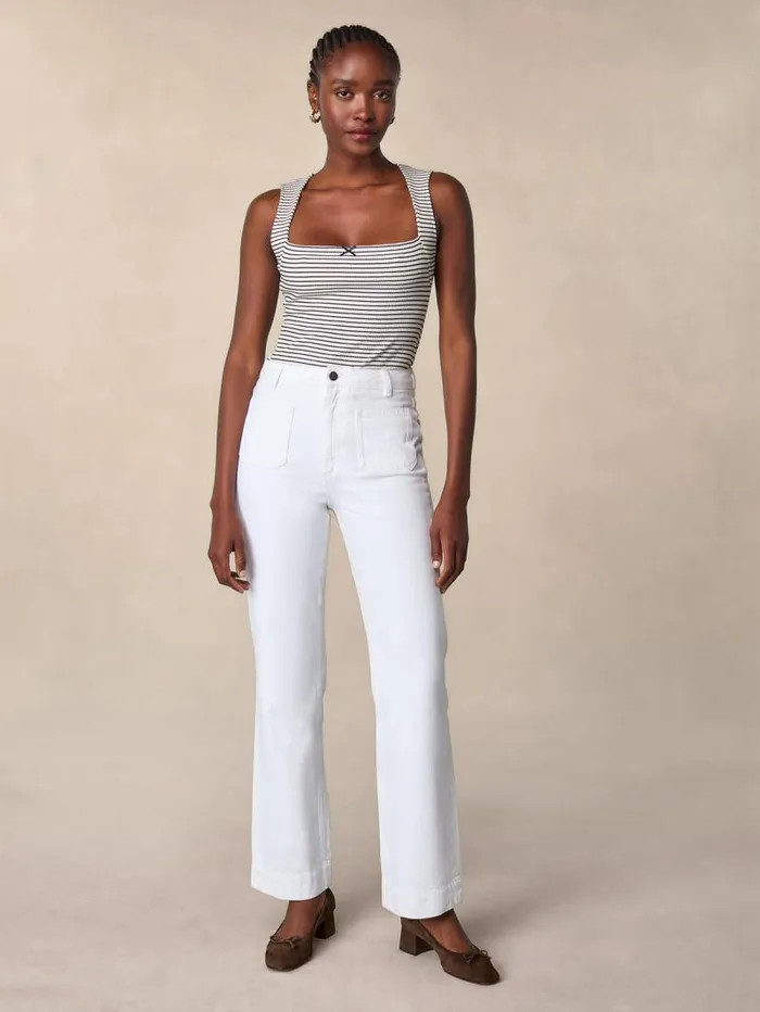 Rouje Denim Women Belleville Jeans Uni Blanc