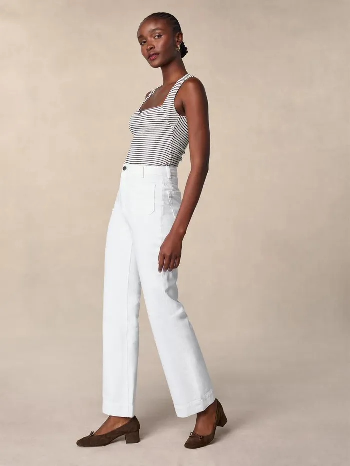 Rouje Denim Women Belleville Jeans Uni Blanc