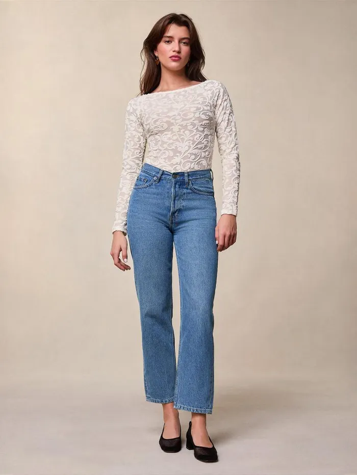 Rouje Denim Women Marais Jeans Indigo Double Stoneindigodoublestone