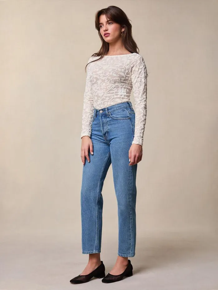 Rouje Denim Women Marais Jeans Indigo Double Stoneindigodoublestone
