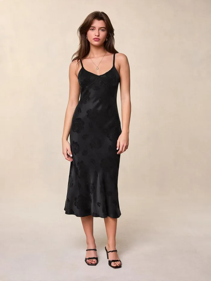 Rouje Dresses Women Dana Dress Jacquard Florale Noir