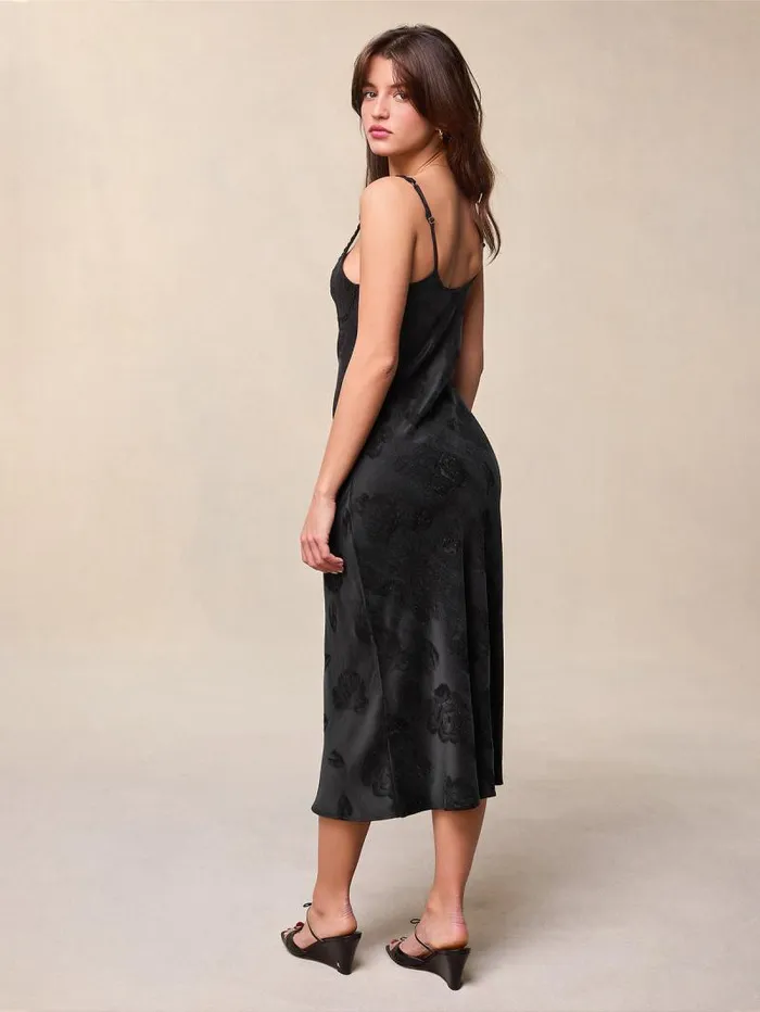 Rouje Dresses Women Dana Dress Jacquard Florale Noir