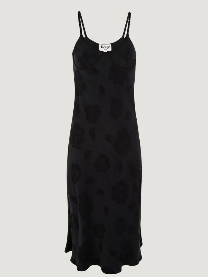 Rouje Dresses Women Dana Dress Jacquard Florale Noir