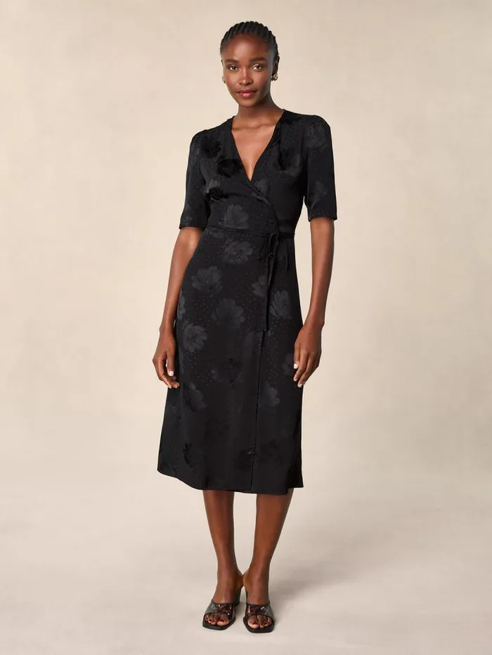 Rouje Dresses Women Gabin Dress Jacquard Fleurs Noir