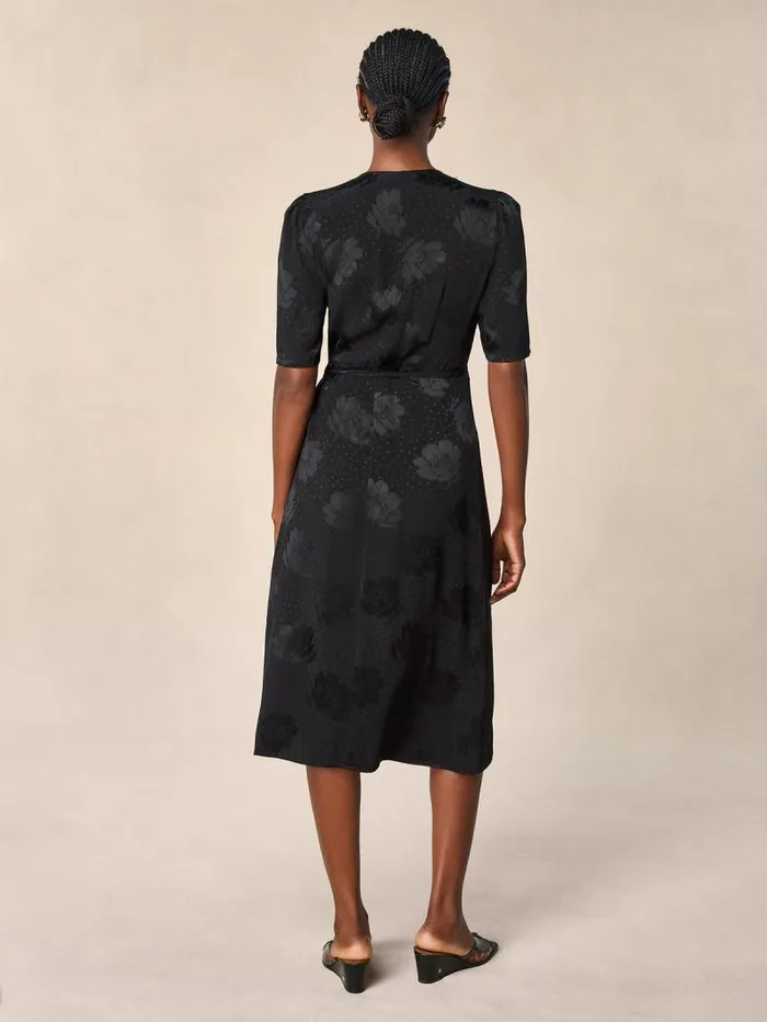 Rouje Dresses Women Gabin Dress Jacquard Fleurs Noir