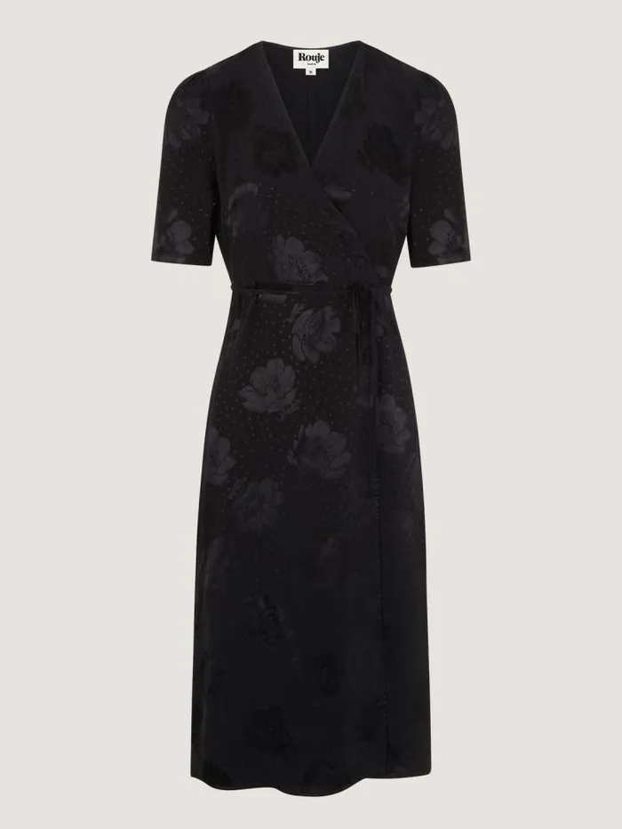 Rouje Dresses Women Gabin Dress Jacquard Fleurs Noir